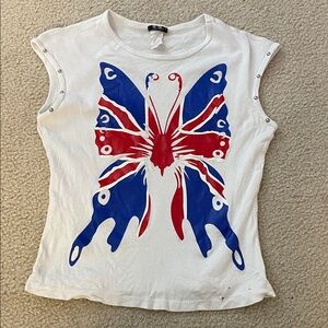Vintage BB Apparel Butterfly Graphic Top, Size L